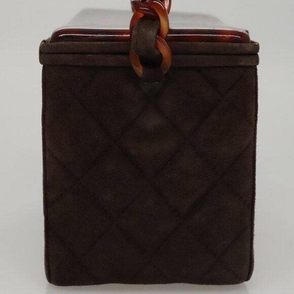 CHANEL Matelasse Hand Bag Suede Brown CC Auth - Picture 4 of 15